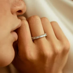 14K Prong Setting Full Eternity Baguette Diamond Ring
