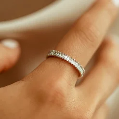 14K Prong Setting Full Eternity Baguette Diamond Ring