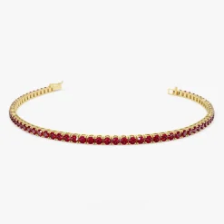 14k Prong Setting Ruby Tennis Bracelet