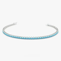 14k Prong Setting Turquoise Tennis Bracelet