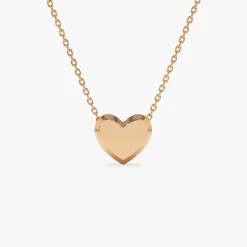 14k Puffed Heart Slider Necklace