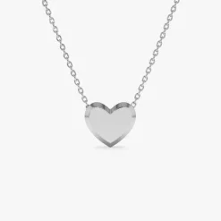 14k Puffed Heart Slider Necklace