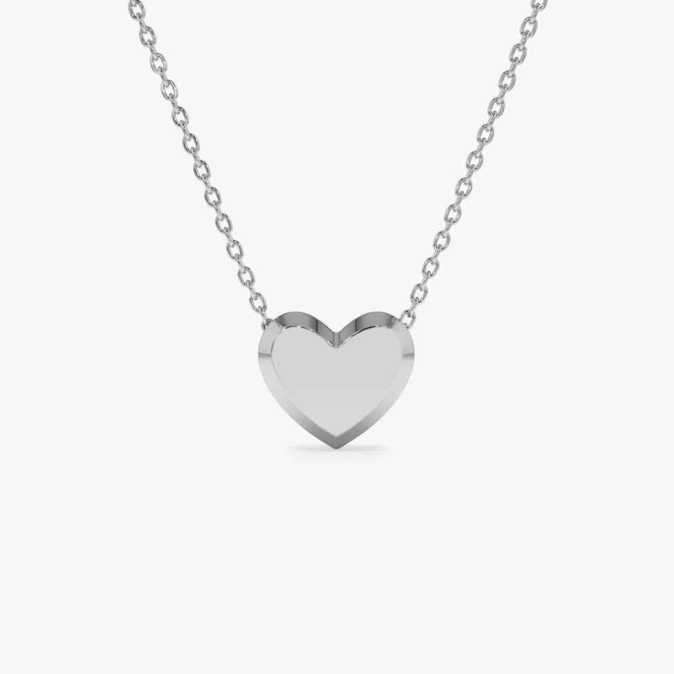 14k Puffed Heart Slider Necklace
