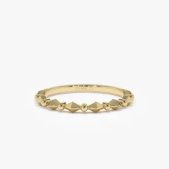 14K Pyramid and Bead Stacking Band