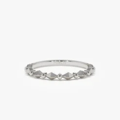 14K Pyramid and Bead Stacking Band
