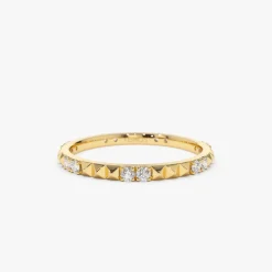 14K Pyramid Diamond Eternity Ring