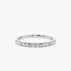 14K Pyramid Diamond Eternity Ring