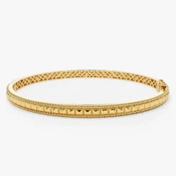 14k Pyramid Gold Bangle Bracelet