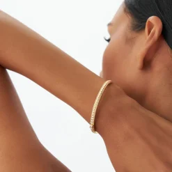 14k Pyramid Gold Bangle Bracelet