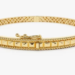 14k Pyramid Gold Bangle Bracelet