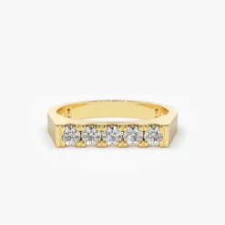 14K Rectangular Diamond Pinky Ring