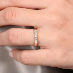 14K Rectangular Diamond Pinky Ring