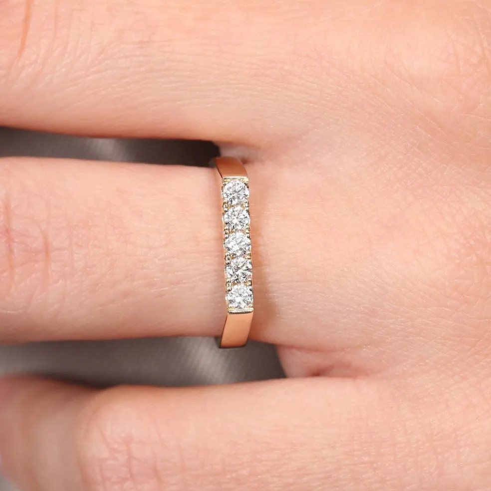 14K Rectangular Diamond Pinky Ring