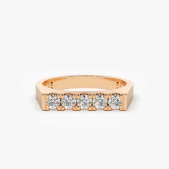 14K Rectangular Diamond Pinky Ring