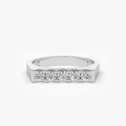 14K Rectangular Diamond Pinky Ring