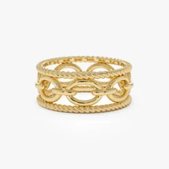 14k Rope Chain Link Unique Ring