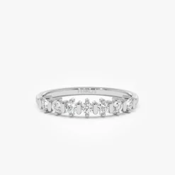 14K Round Cut 0.20 ctw Seven Stone Wedding Ring