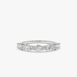 14k Round Diamond Mix Size Anniversary Ring