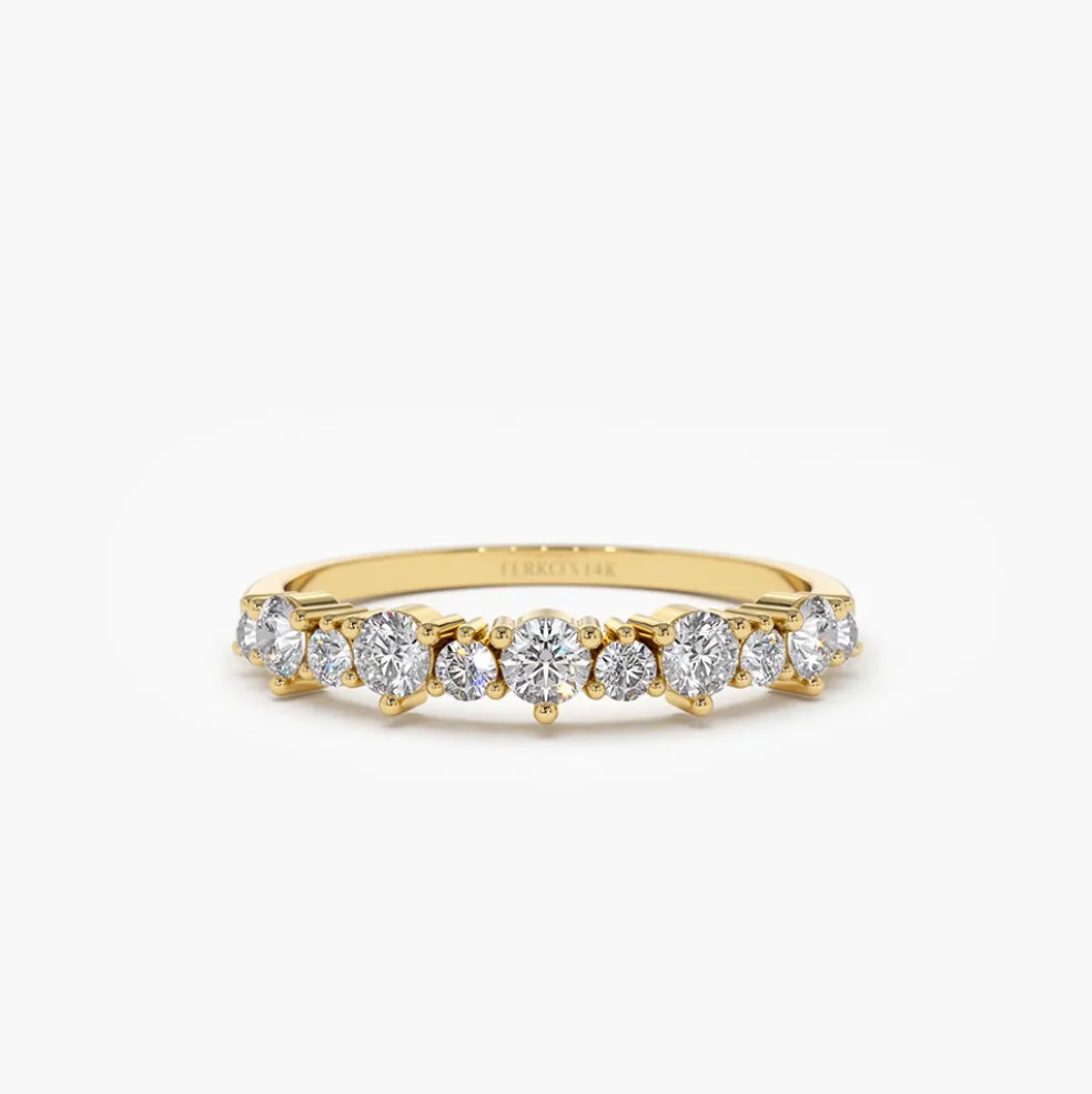 14k Round Diamond Unique Wedding Ring