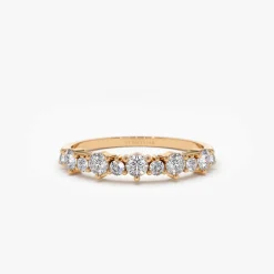 14k Round Diamond Unique Wedding Ring