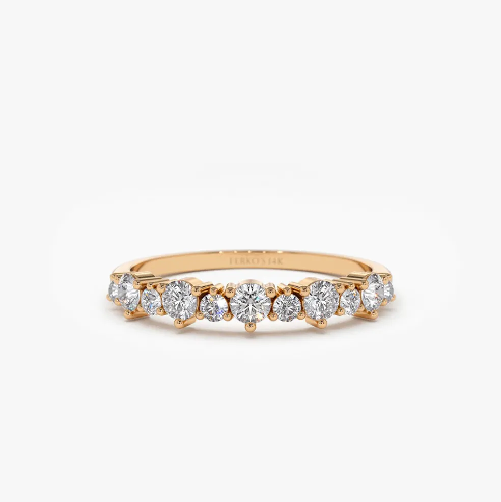 14k Round Diamond Unique Wedding Ring
