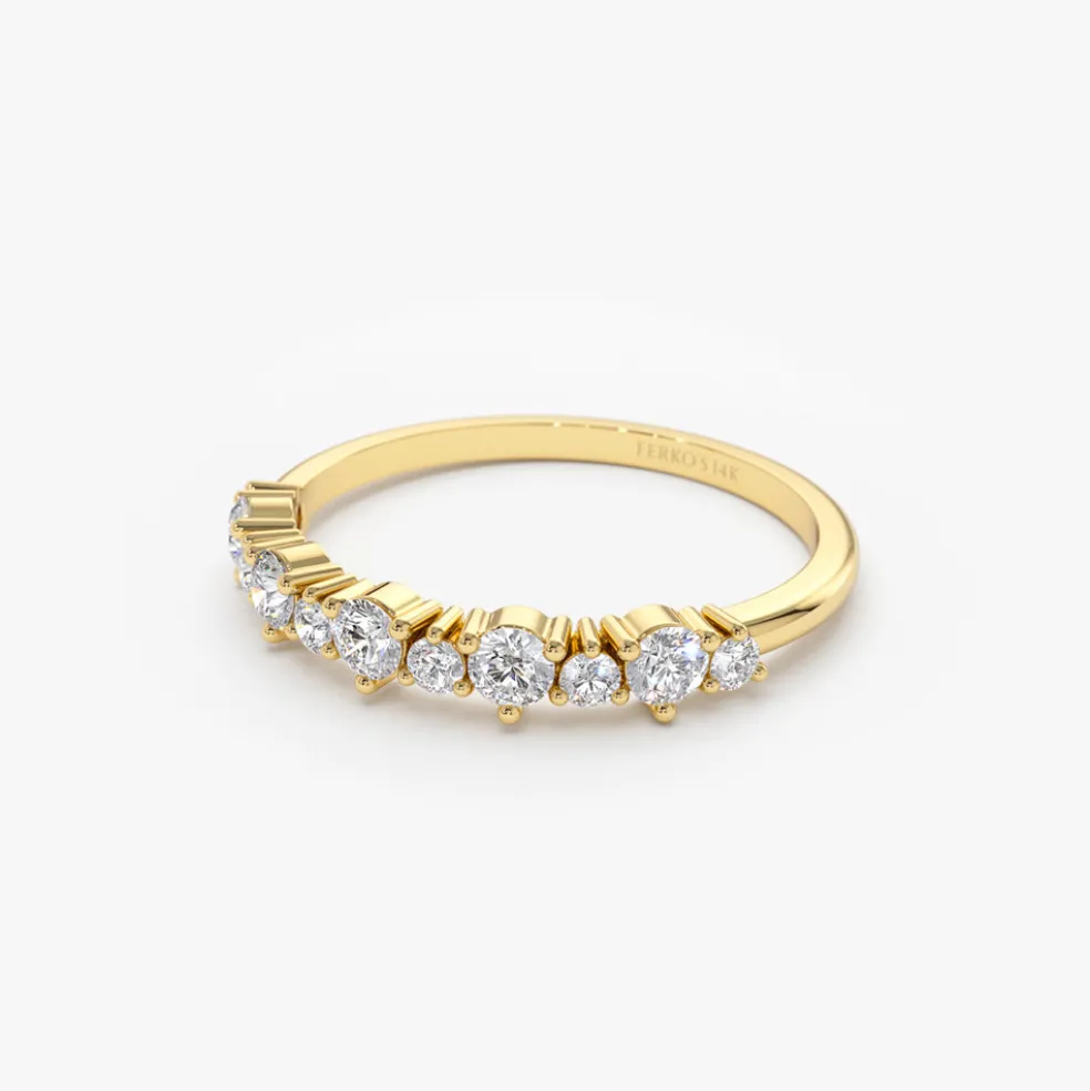 14k Round Diamond Unique Wedding Ring