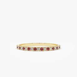 14K Ruby and Diamond Alternating Eternity Ring