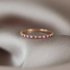 14K Ruby and Diamond Alternating Eternity Ring