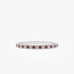 14K Ruby and Diamond Alternating Eternity Ring