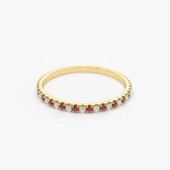 14K Ruby and Diamond Alternating Eternity Ring