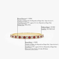 14K Ruby and Diamond Alternating Eternity Ring