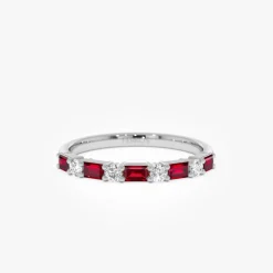 14k Ruby and Diamond Prong Setting Ring