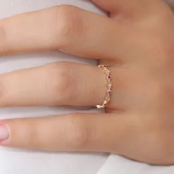 14k Ruby Art Deco Wedding Band