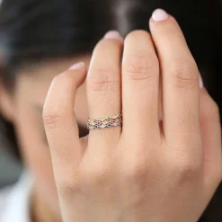 14k Ruby Art Deco Wedding Band