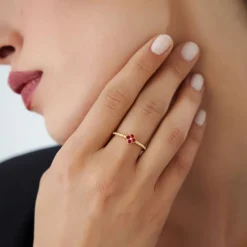 14k Ruby Clover Ring
