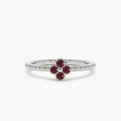 14k Ruby Clover Ring