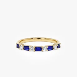 14k Sapphire and Diamond Prong Setting Ring
