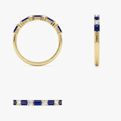 14k Sapphire and Diamond Prong Setting Ring