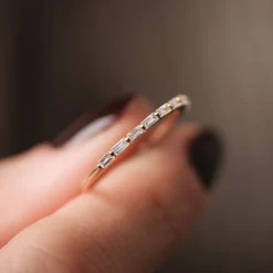 14K Shared Prong Half Eternity Baguette Diamond Ring