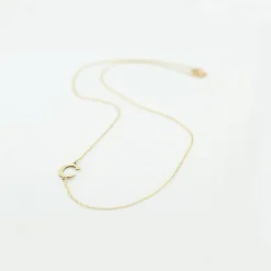 14k Sideways Initial Necklace