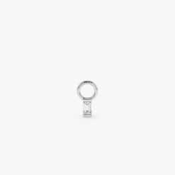 14k Single Baguette Hoop Charm