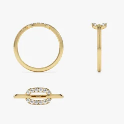 14k Single Link Diamond Ring