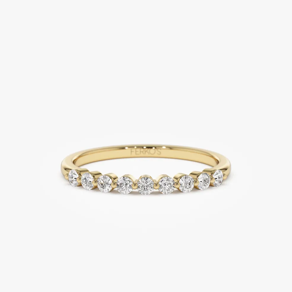 14k Single Shared Prong Diamond Wedding Ring 0.30 ctw