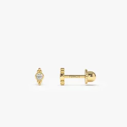 14k Six Dot Diamond Helix Piercing