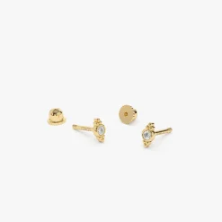 14k Six Dot Diamond Helix Piercing