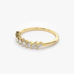 14K Slanted Channel Set Baguette Diamond Ring