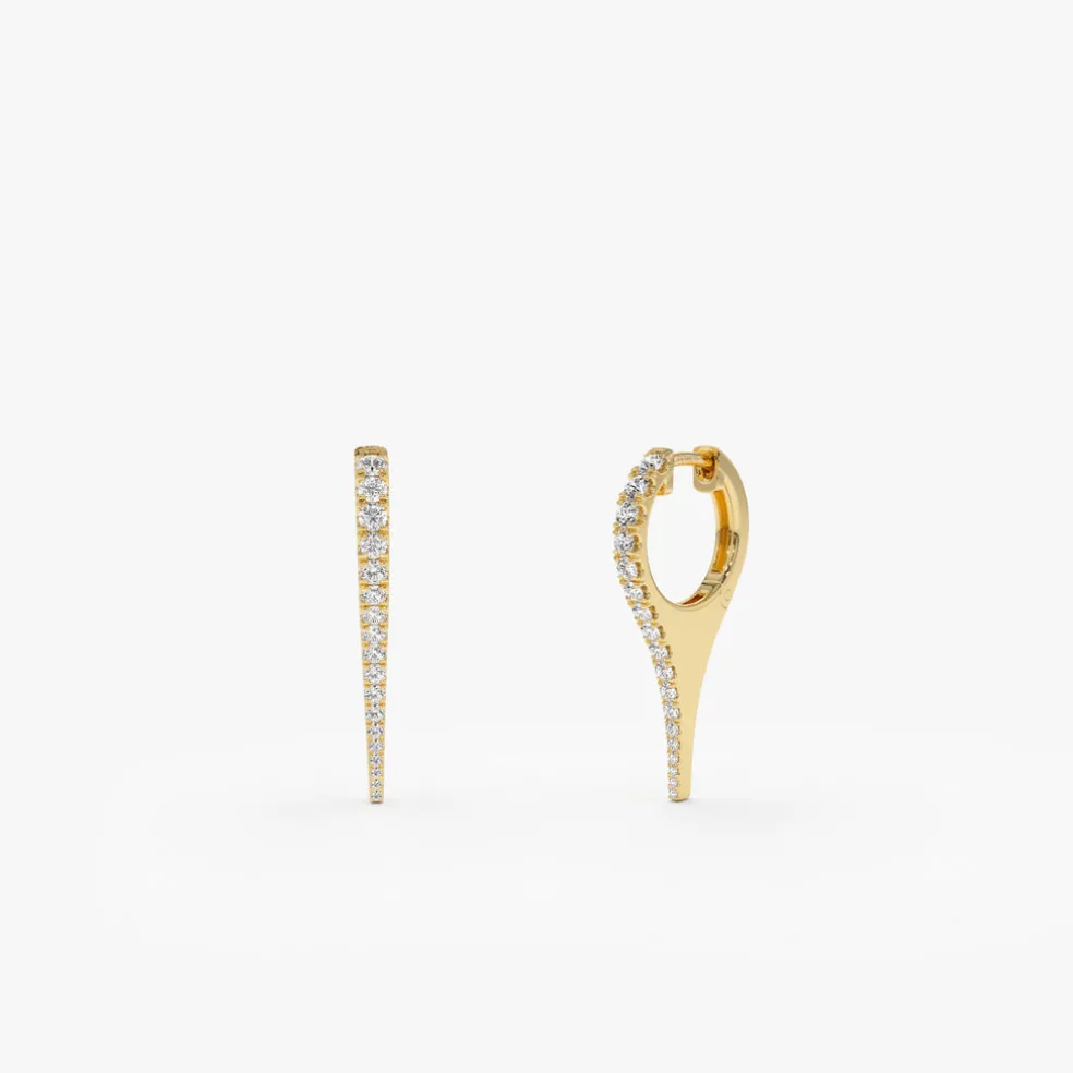 14k Small Diamond Dagger Earrings