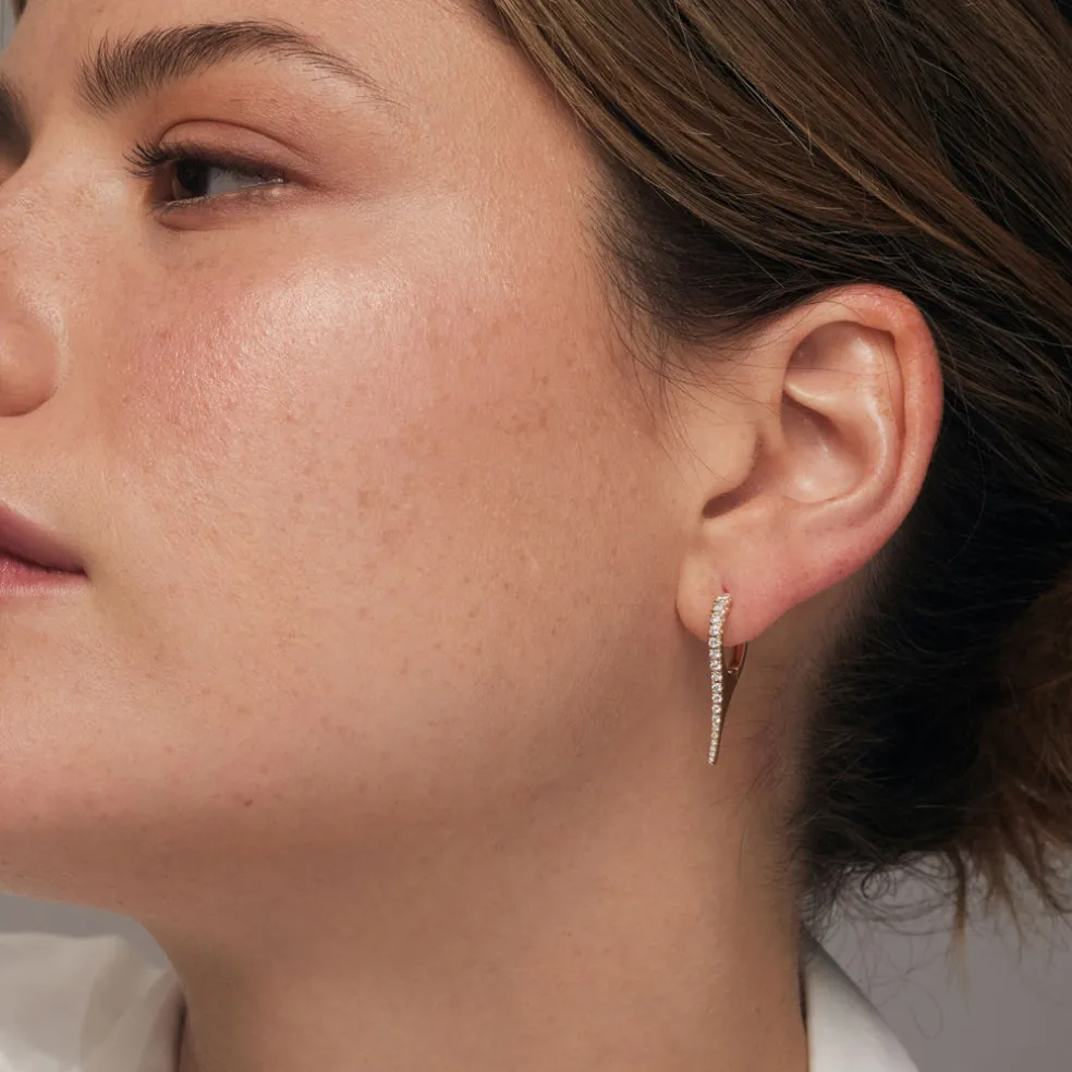 14k Small Diamond Dagger Earrings