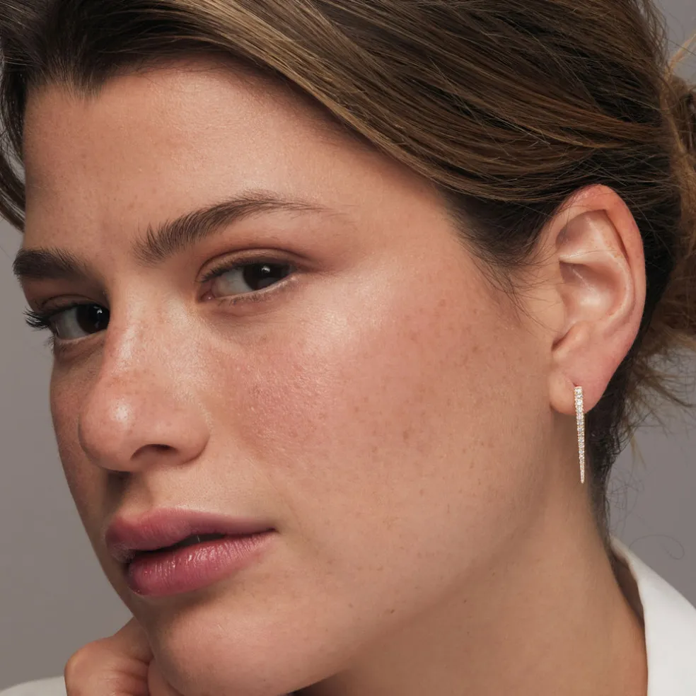 14k Small Diamond Dagger Earrings