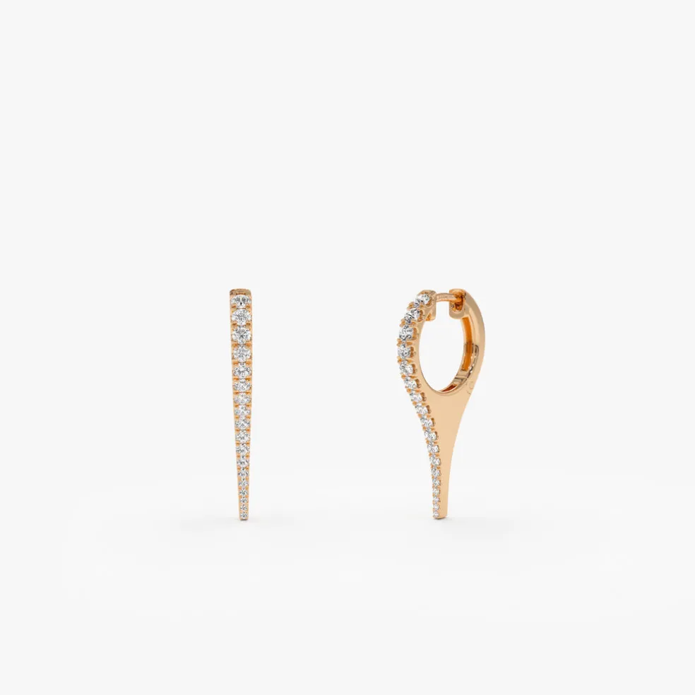14k Small Diamond Dagger Earrings